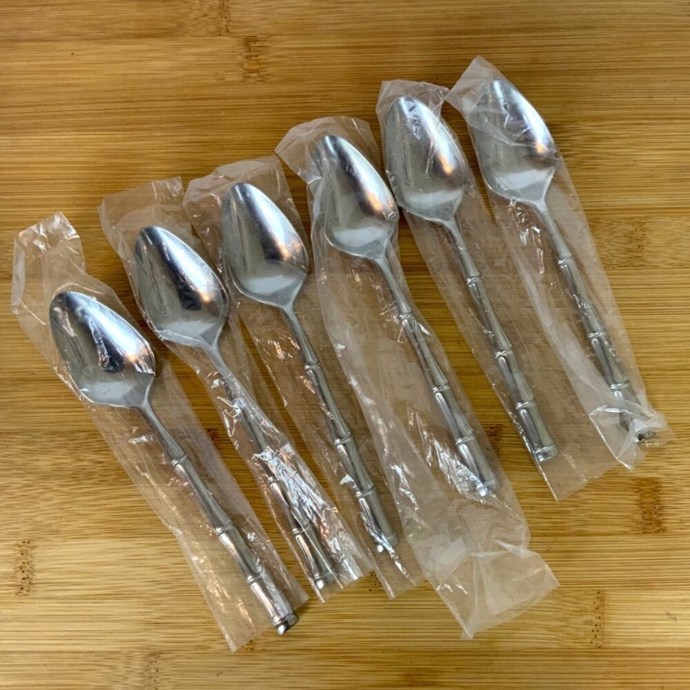 Lifetime Cutlery Bamboo Style Teaspoons Set Of 6 Stainless Steel Flatware Japan